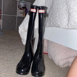 tall glossy hunter boots